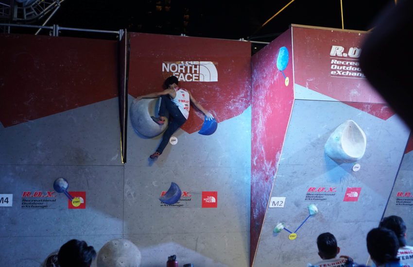 Gerald Verosil (PH), men's open finals, 2018 Zero Gravity International Bouldering Competition