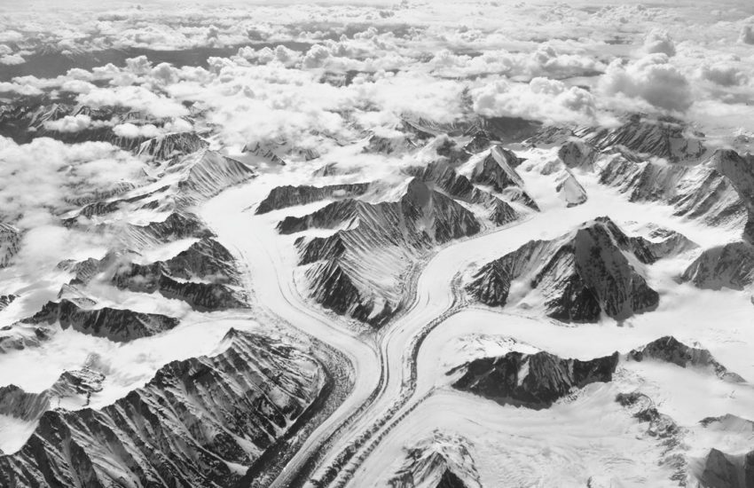 View of a glacier en route Leh (DEL to IXL) via Vistara Air 701
